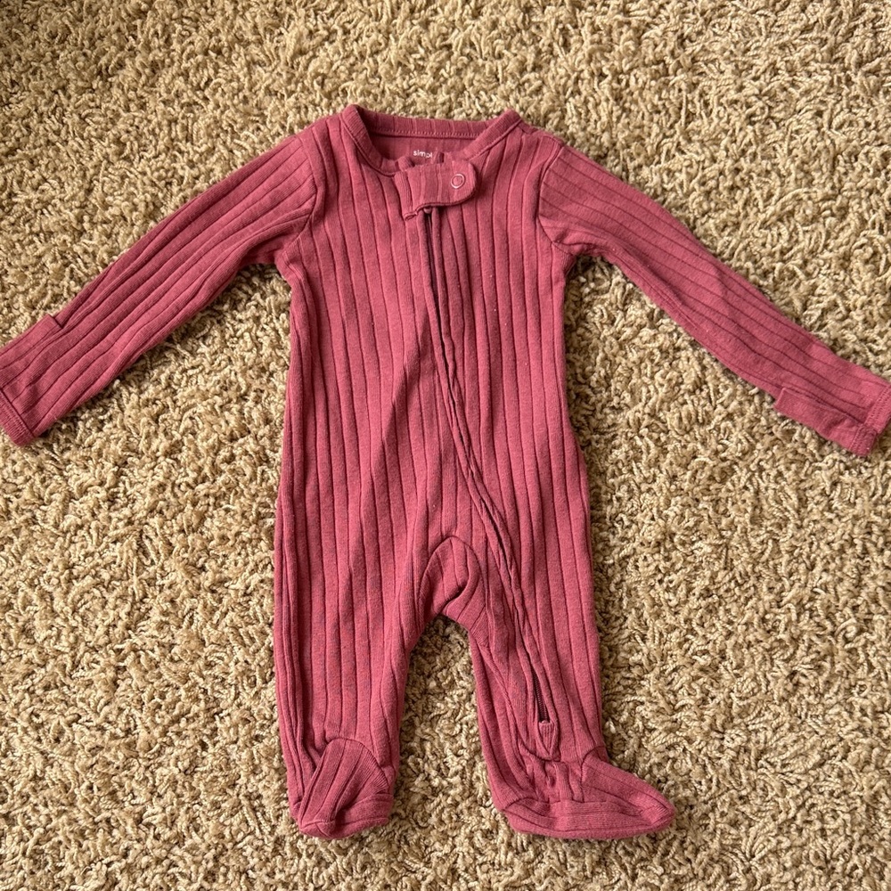 Carter's Ribbed Mauve One Piece Footie